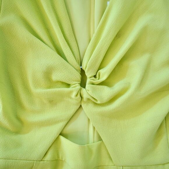 Jonathan Simkhai Kayleigh Cutout Crepe Mini Dress Lime Yellow Sz 2 NWT $495 - Picture 12 of 14
